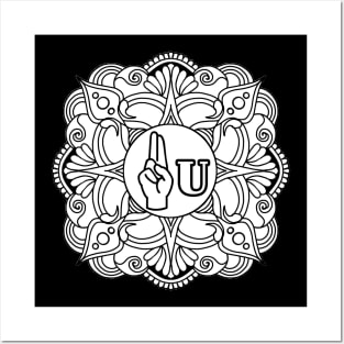 The letter "U" of American Sign Language - Gift Posters and Art